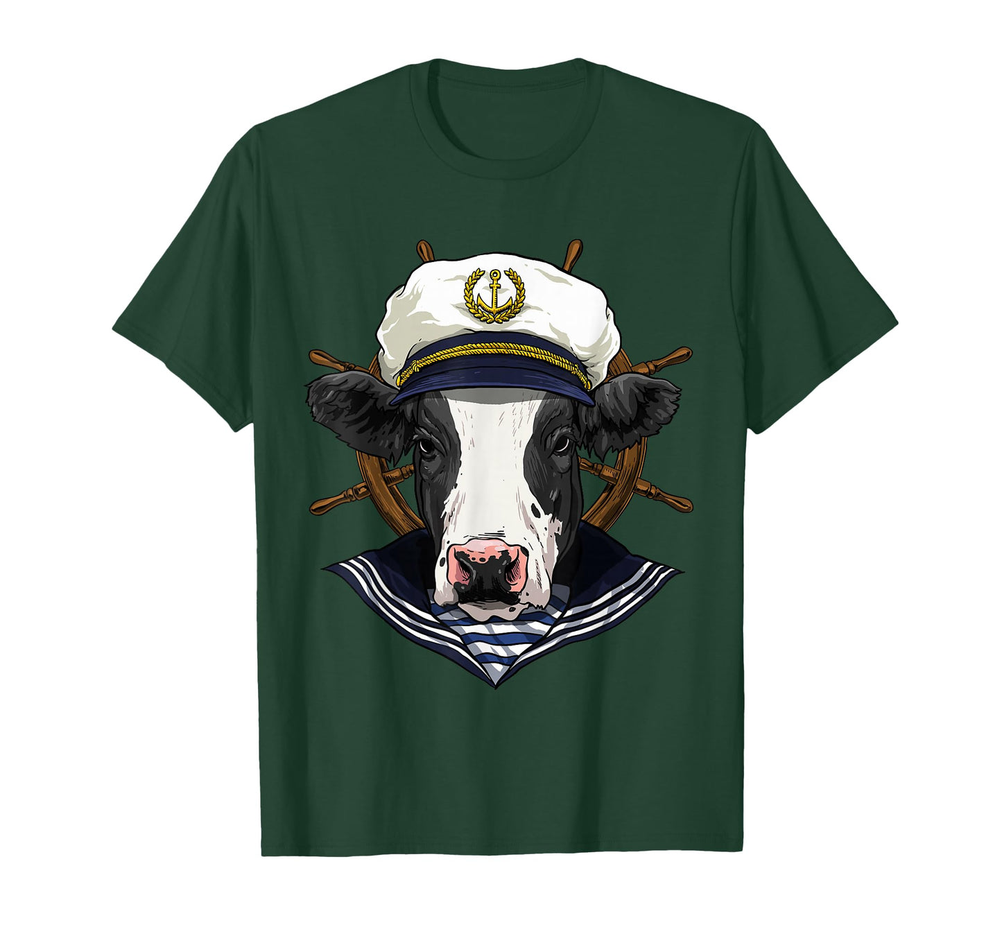 Cow Sailor Boat Captain Farmer Cow Farm Animal T-Shirt