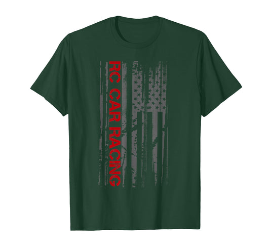 RC Racing American Flag Remote Radio Controlled RC Car T-Shirt