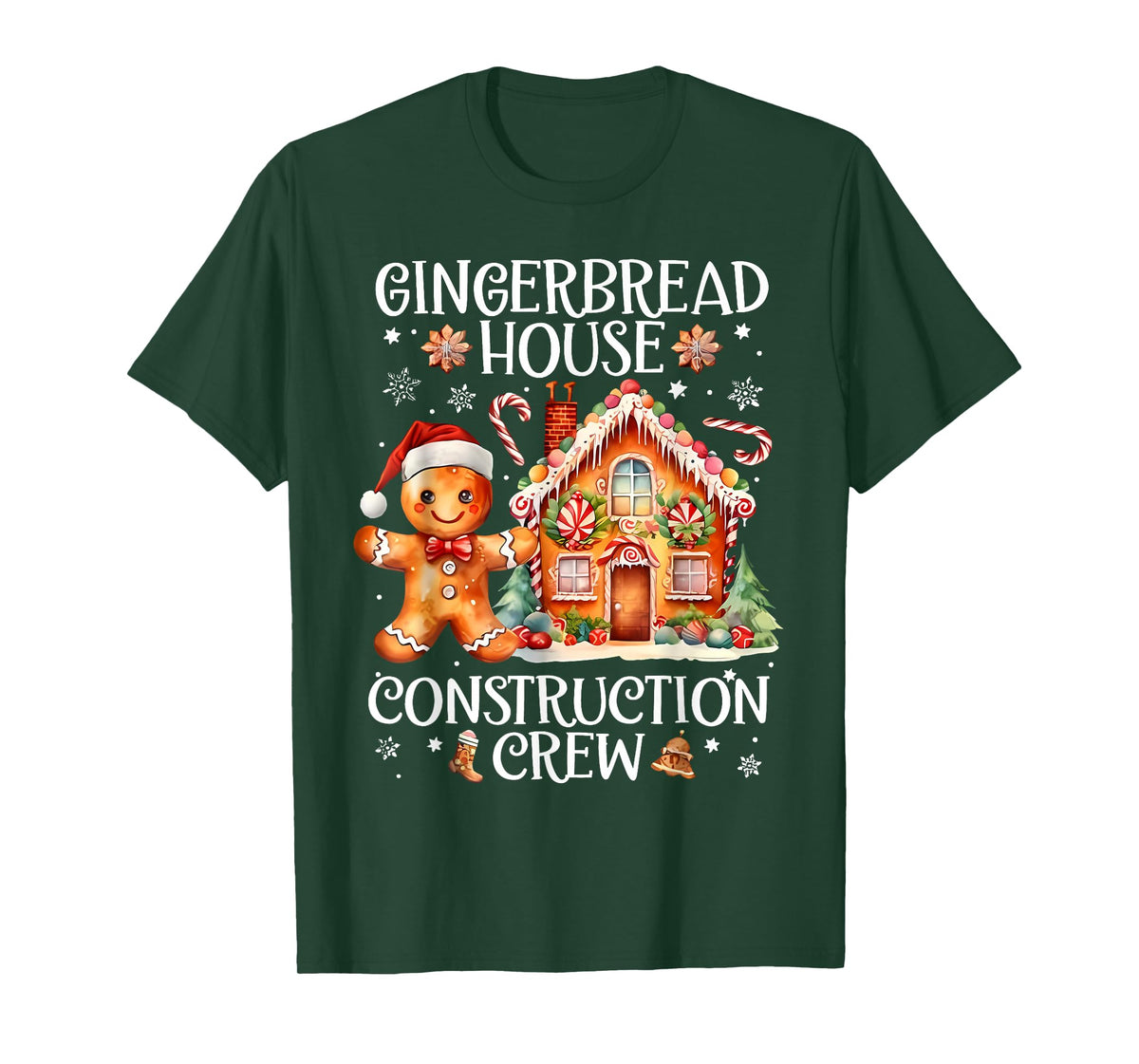 Gingerbread House Construction Crew Cookie Baking Christmas T-Shirt