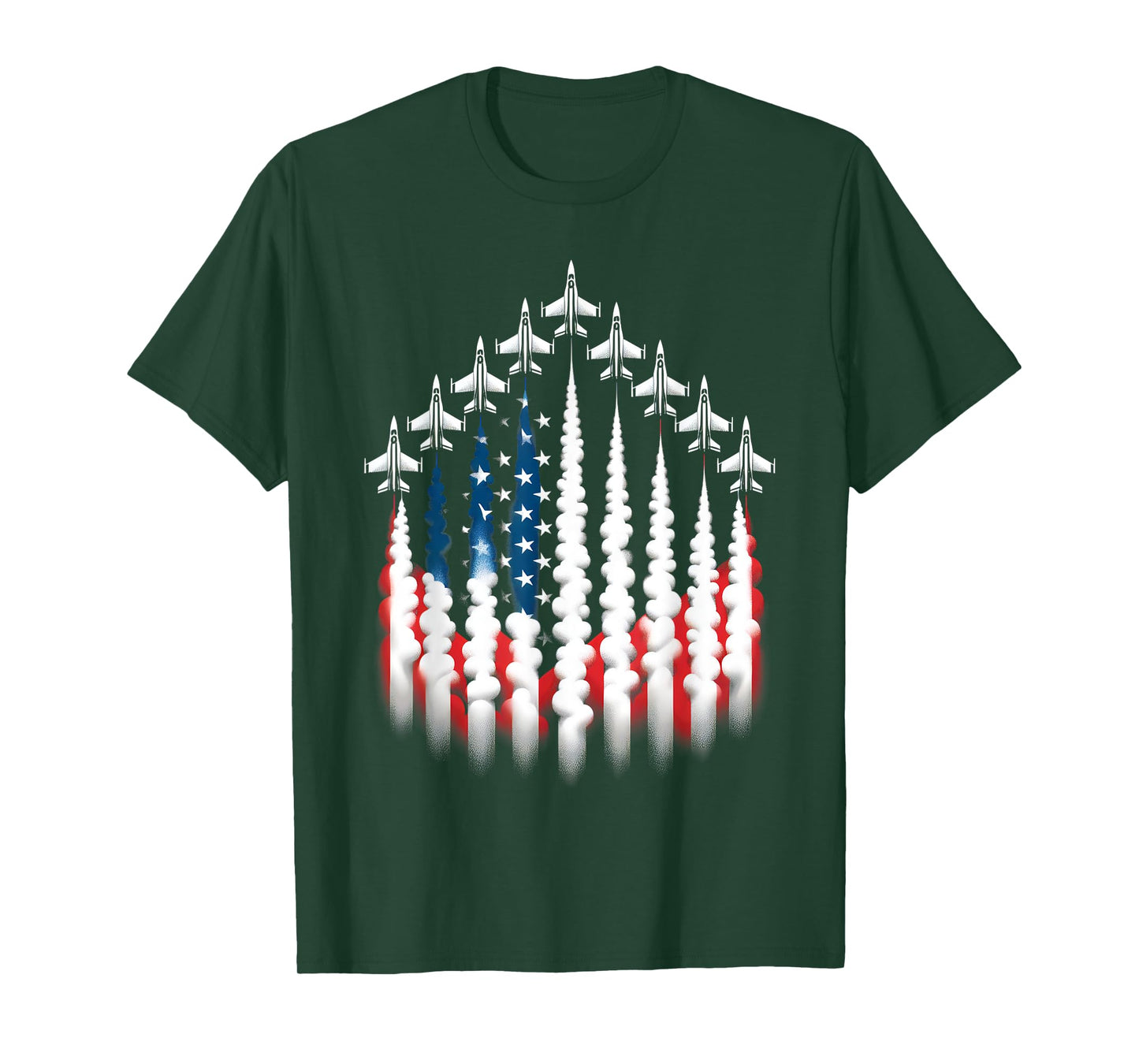American Patriotic Fighter Jets USA Flag Waving 4th of July Men T-Shirt