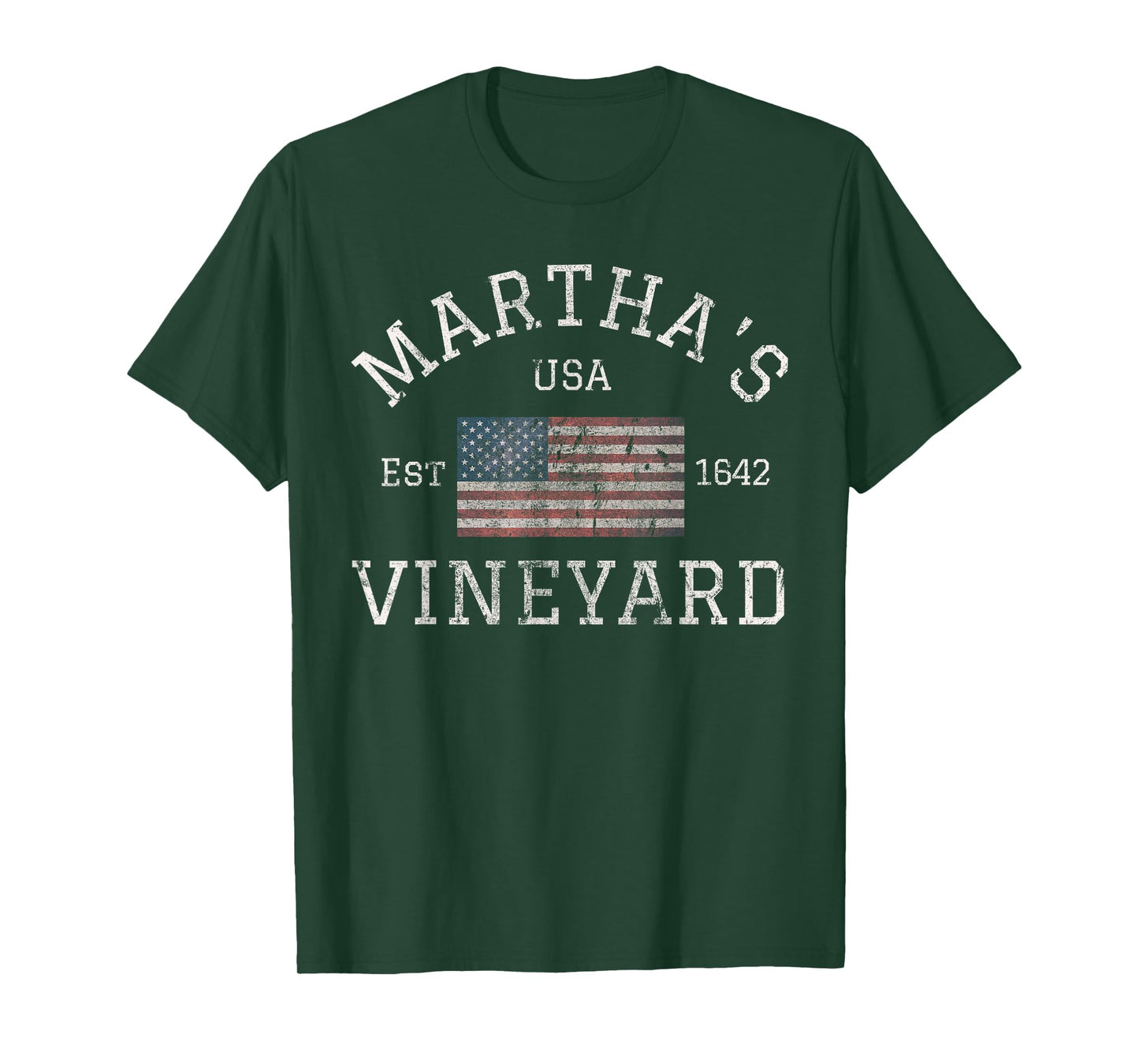 Martha's Vineyard Massachusetts American Flag USA Vintage T-Shirt