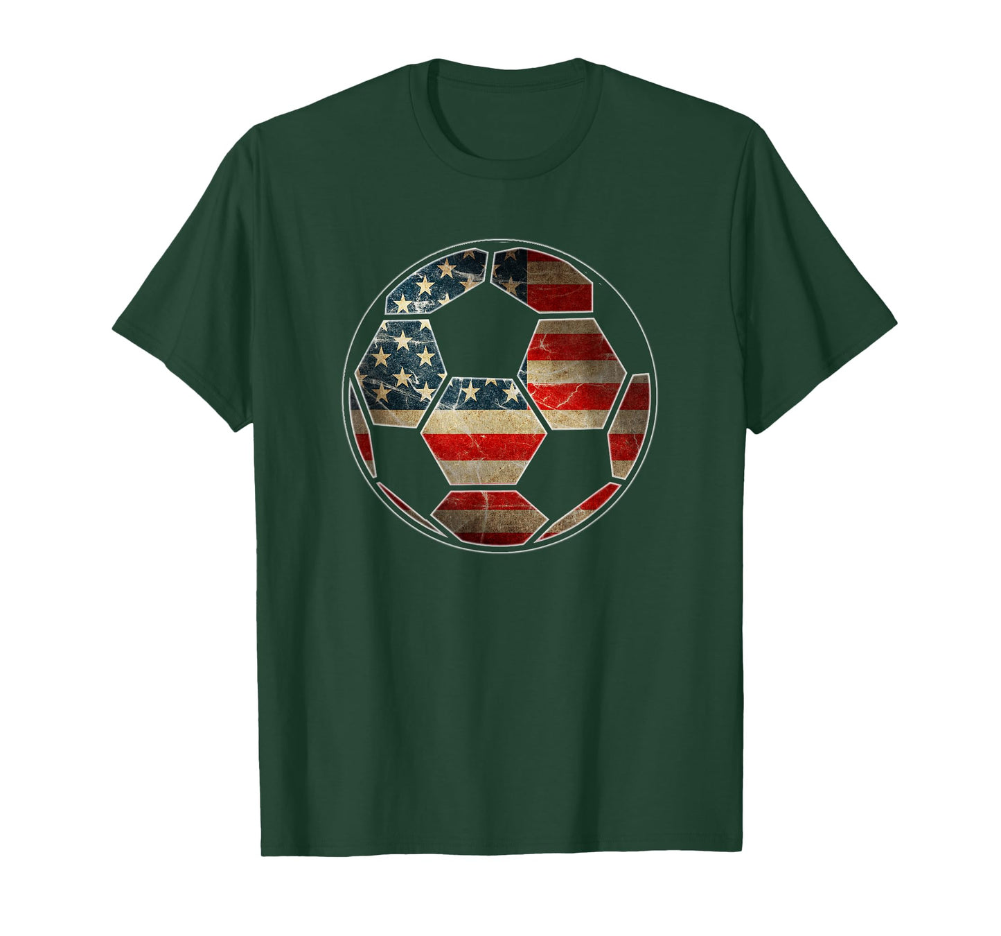 American Flag on Soccer Ball - Soccer Ball Flag T-Shirt