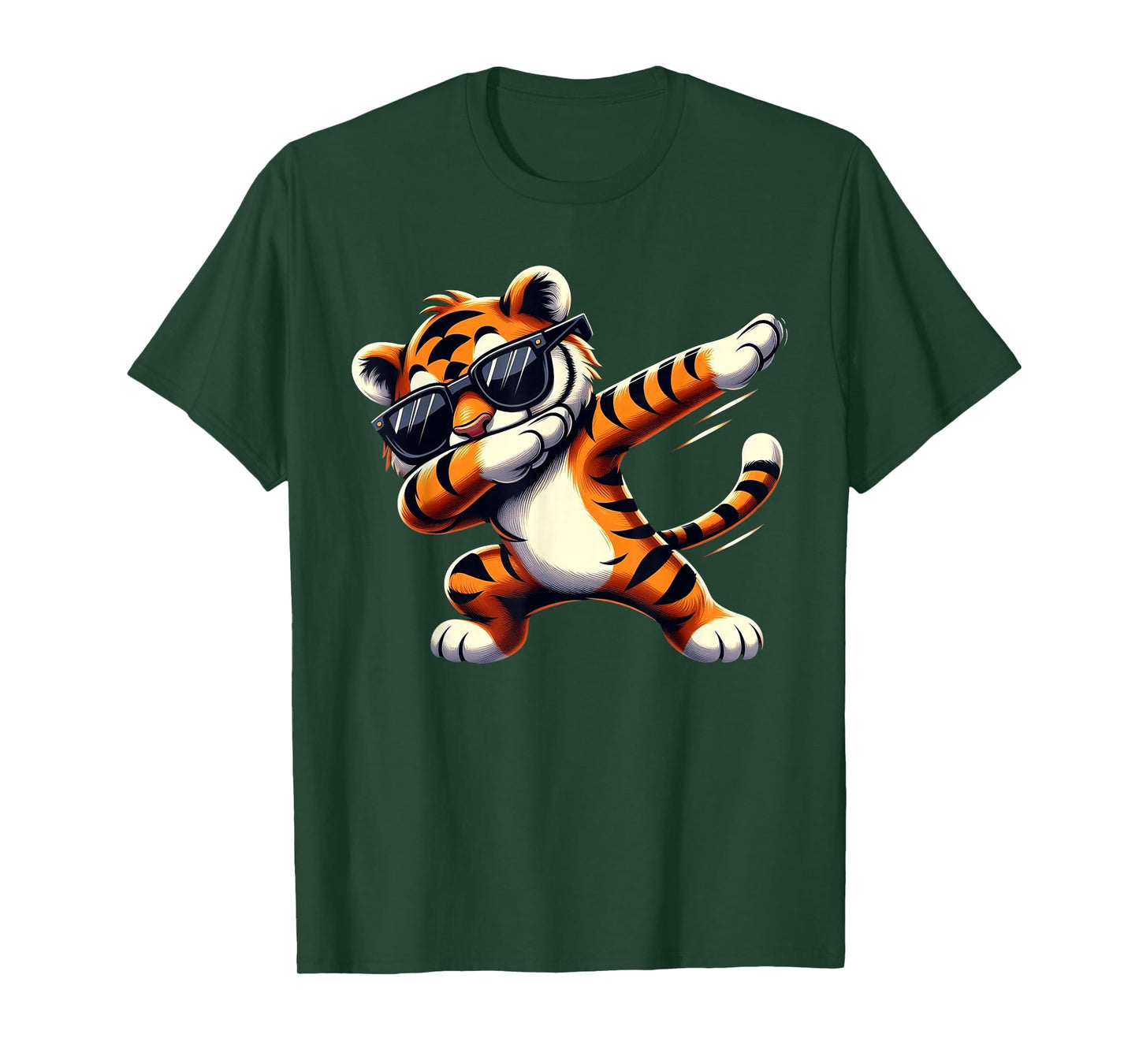 Dabbing Tiger Wearing Hip Hop Tee Graphic Cool Dabbing Tiger T-Shirt