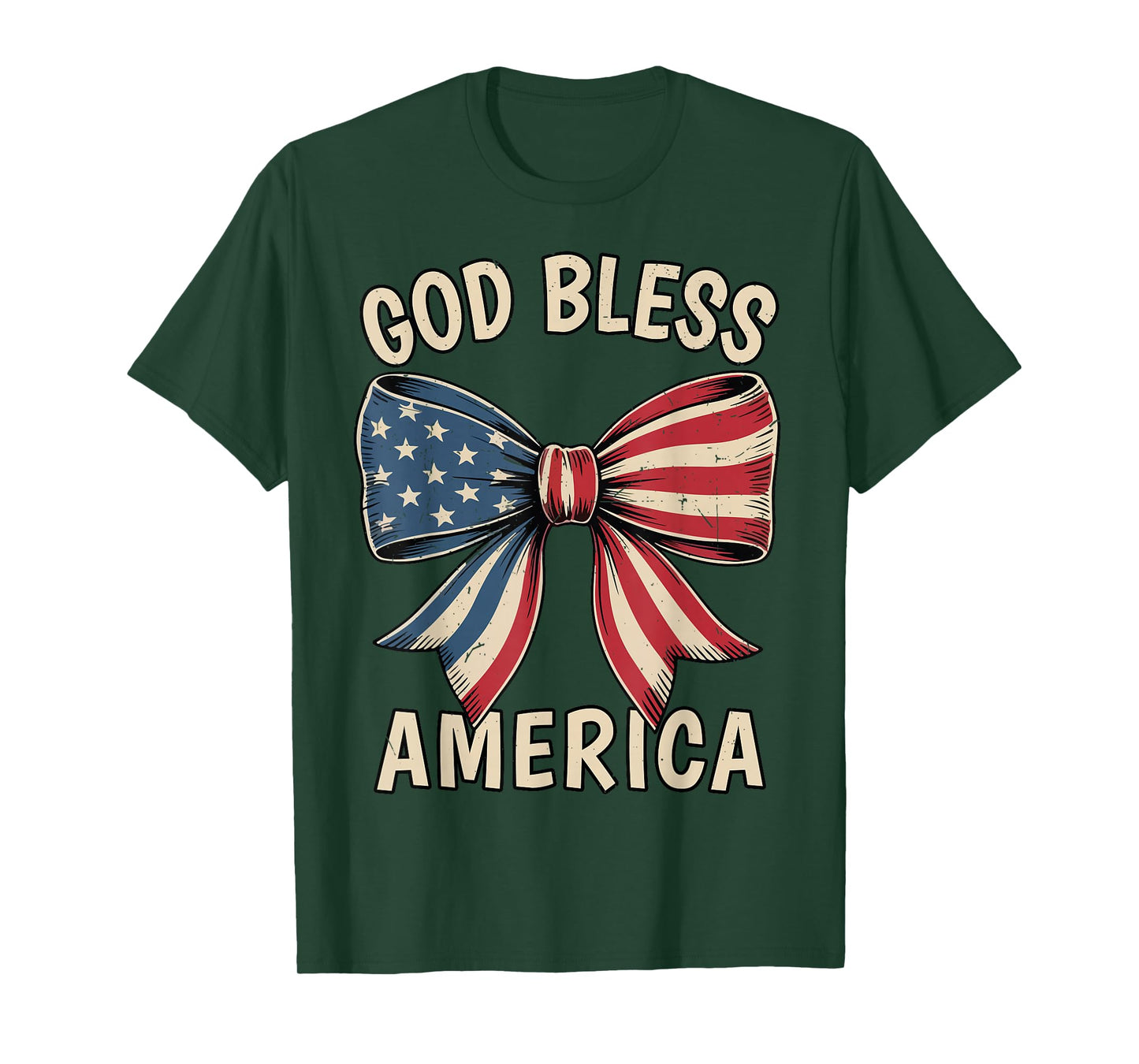 God Bless America Teen Girl Toddler Coquette Bows 4th July T-Shirt