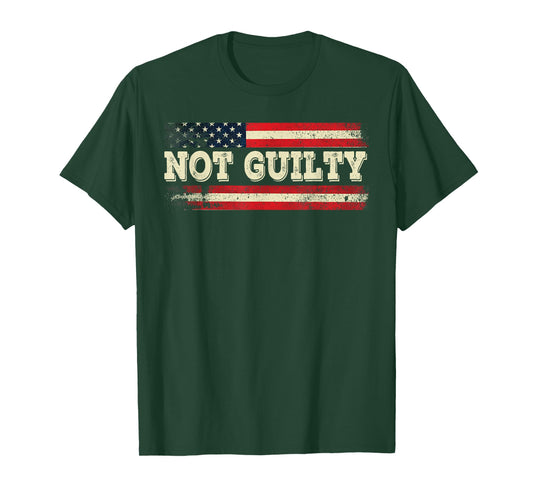 American Flag I Stand With USA Vintage Not Guilty Trump T-Shirt