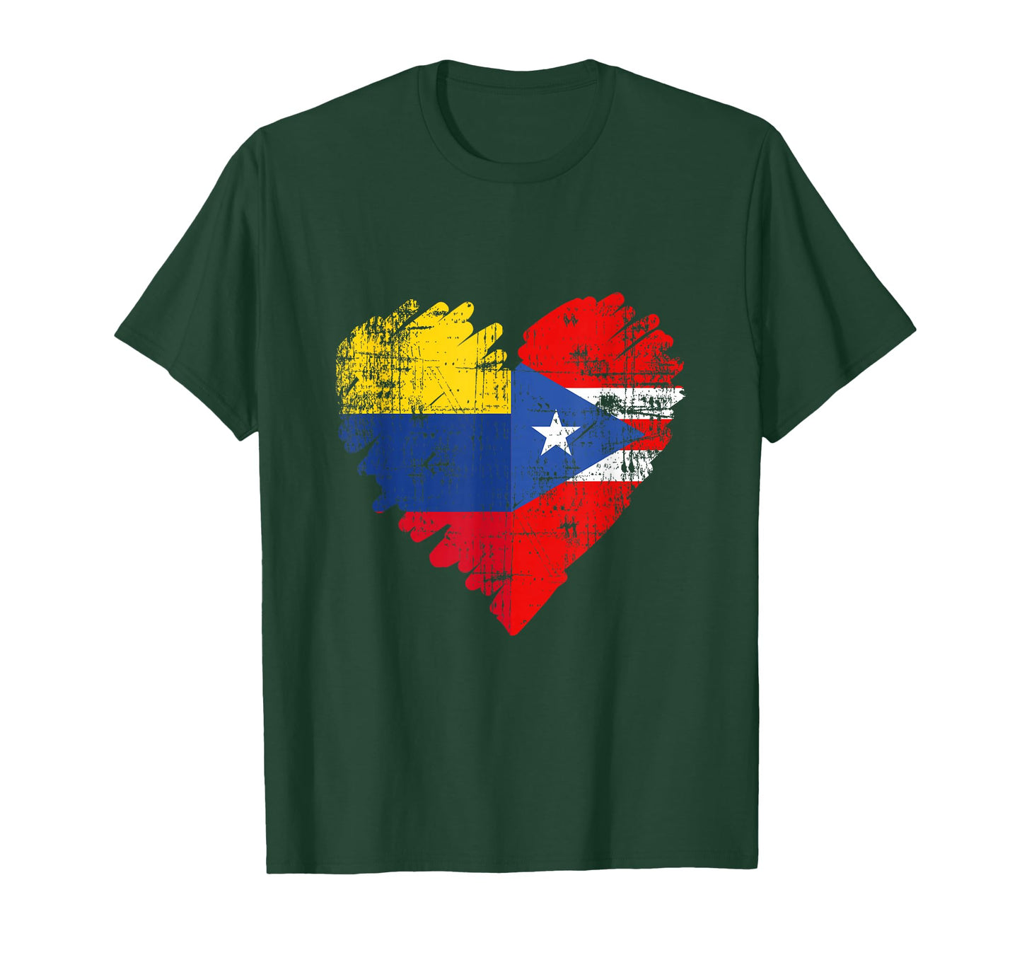 Colombia Puerto Rico T-Shirt Flag Heart Colombian Rican T-Shirt