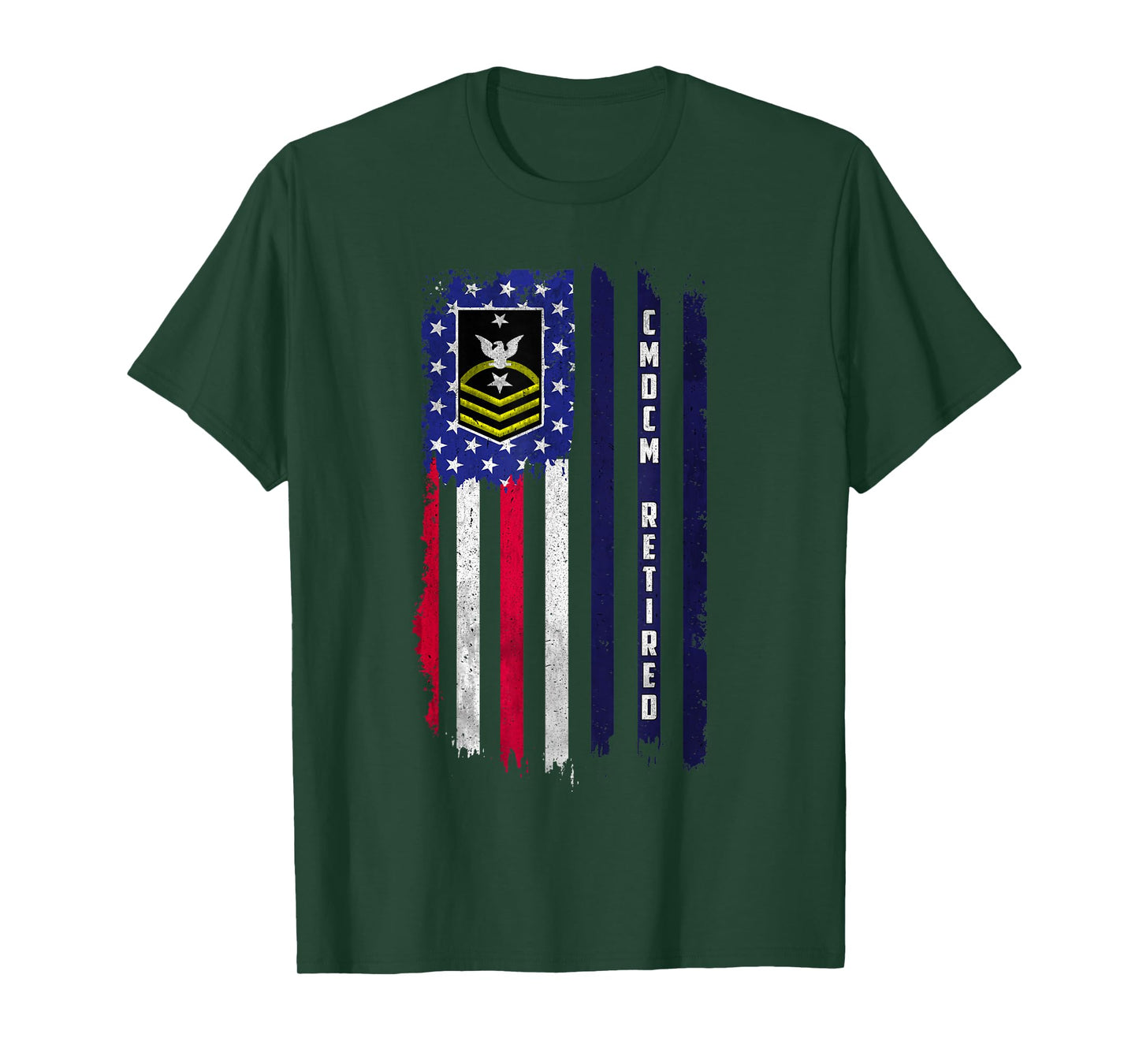 E-9 Command Master Chief Petty Officer Rank American Flag T-Shirt