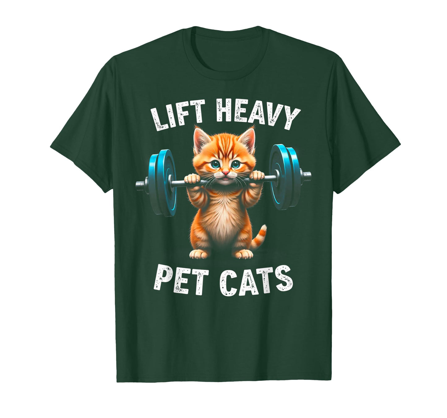 Lift Heavy Pet Cats Funny Gym Workout Tee Weightlifting T-Shirt