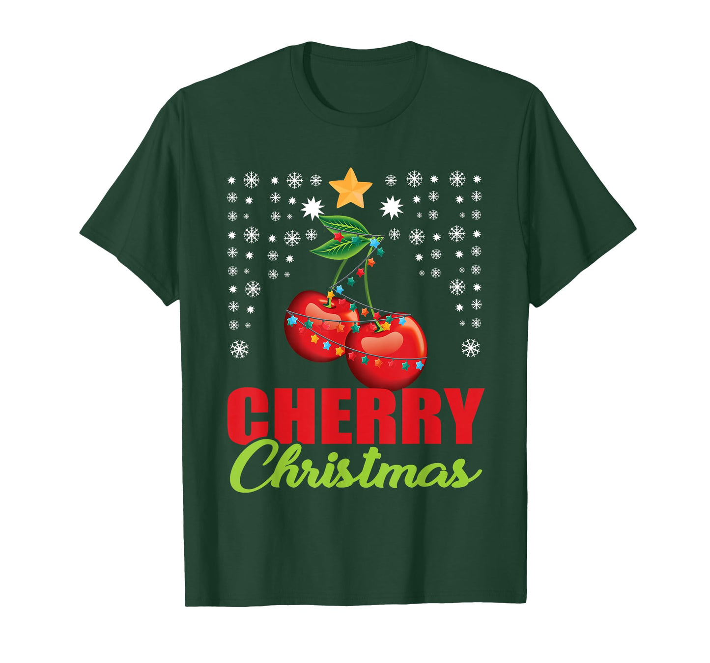 Great Cherrie Gifts Funny Fruit Lover Gift Unisex-Adults, Kids Black Modern Classic Crew Neck T-Shirt Christmas Cherry T-Shirt Small
