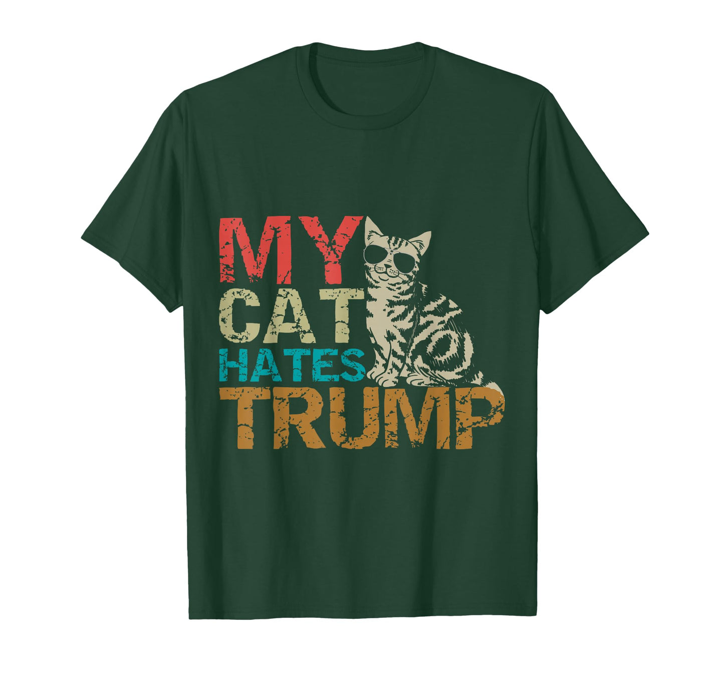 My Cat Hates Trump Cats Against Trump Retro Style Tee Gift T-Shirt