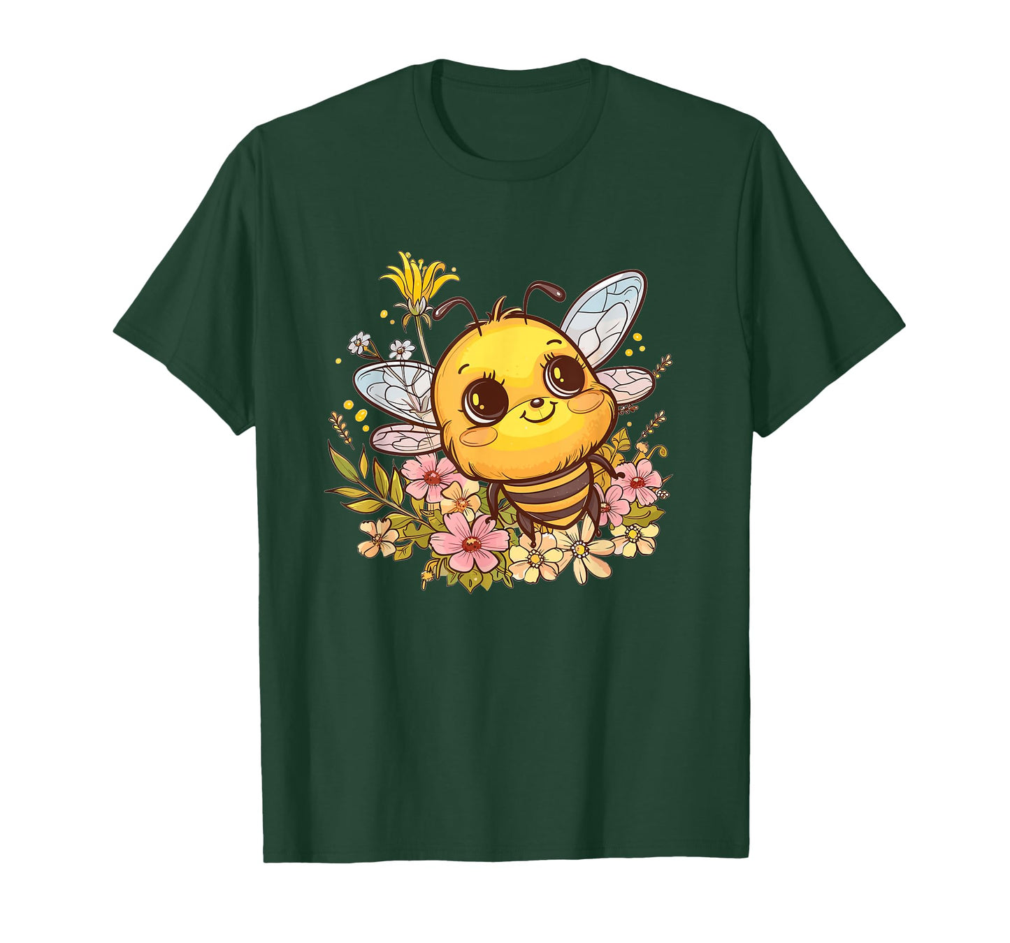 Cute Bee with Flowers I Kids Bee T-Shirt