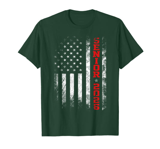Senior Year 2026 American Flag USA Graduation Class of 2026 T-Shirt