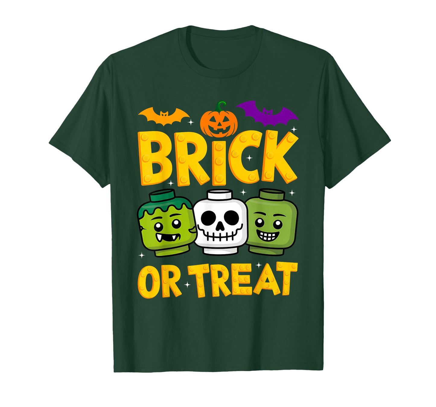 Brick or Treat Halloween Master Builder Blocks Building Kids T-Shirt