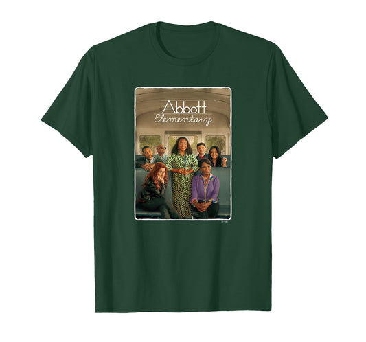 Abbott Elementary Teachers On The Bus Portrait & Logo T-Shirt