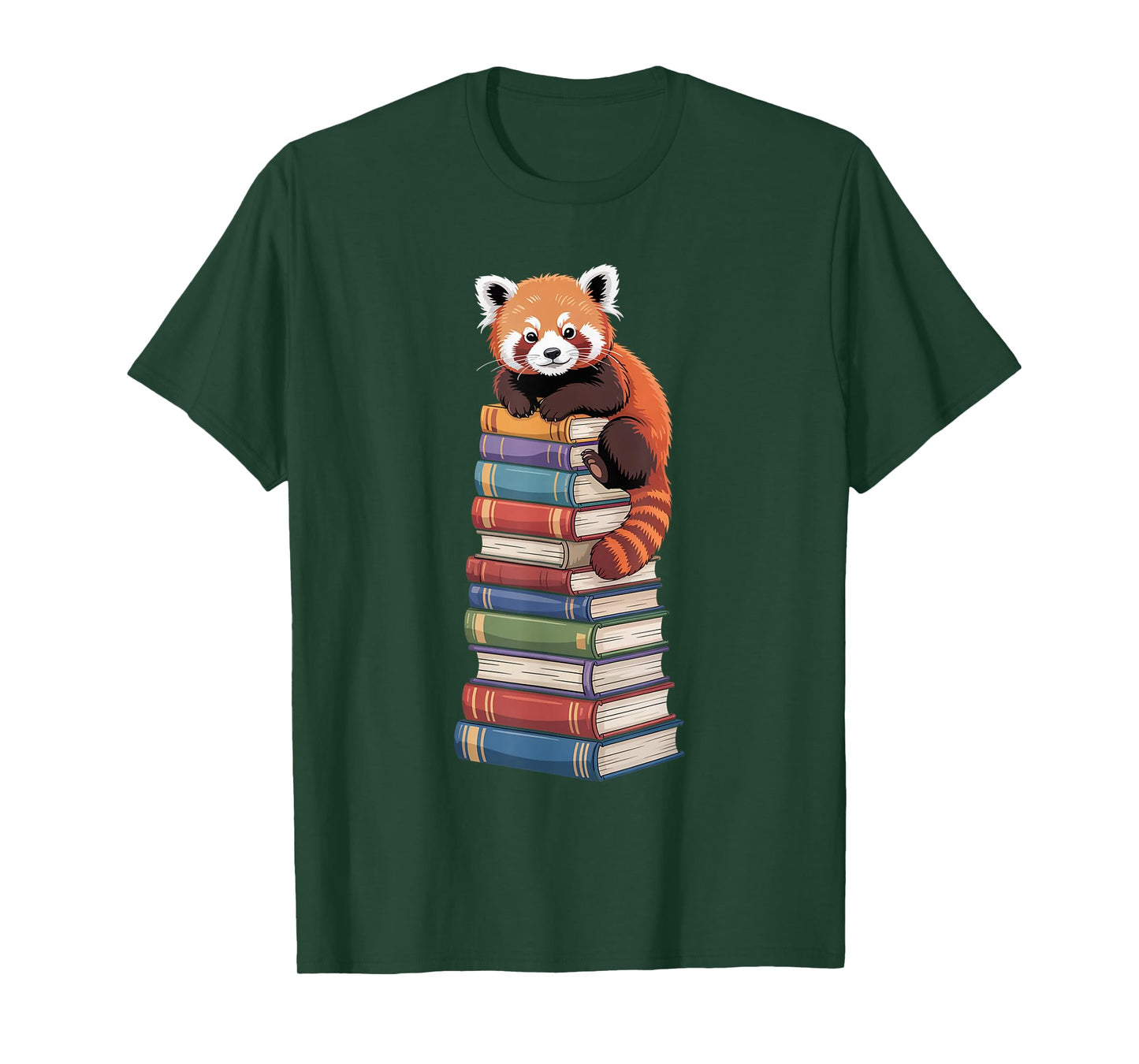Red Panda Book Lover Reading Bookworm Cute Boys Girls Kids T-Shirt