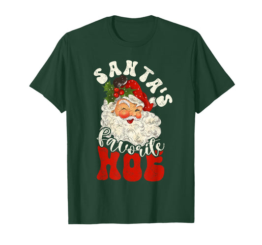 Christmas Santa's Favorite Hoe Naughty Santa Claus T-Shirt