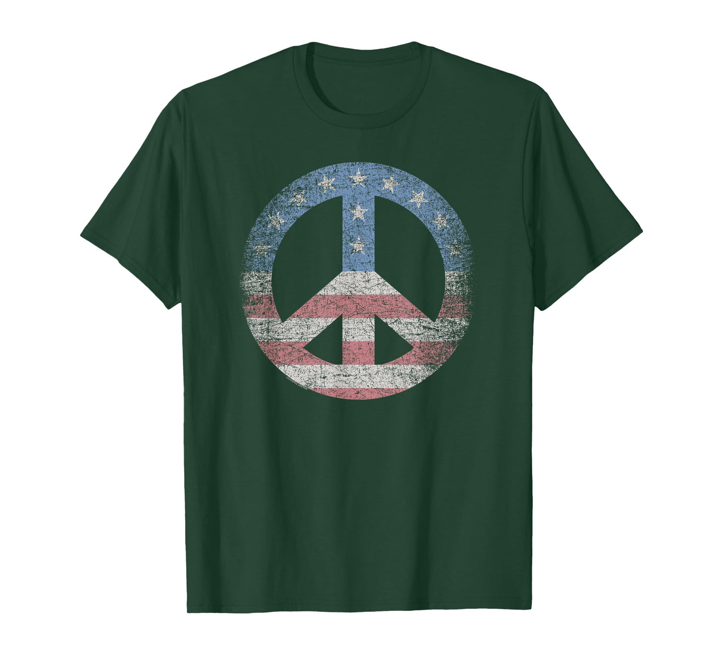 Peace In The U.S.A. Vintage American Flag Symbol T-Shirt