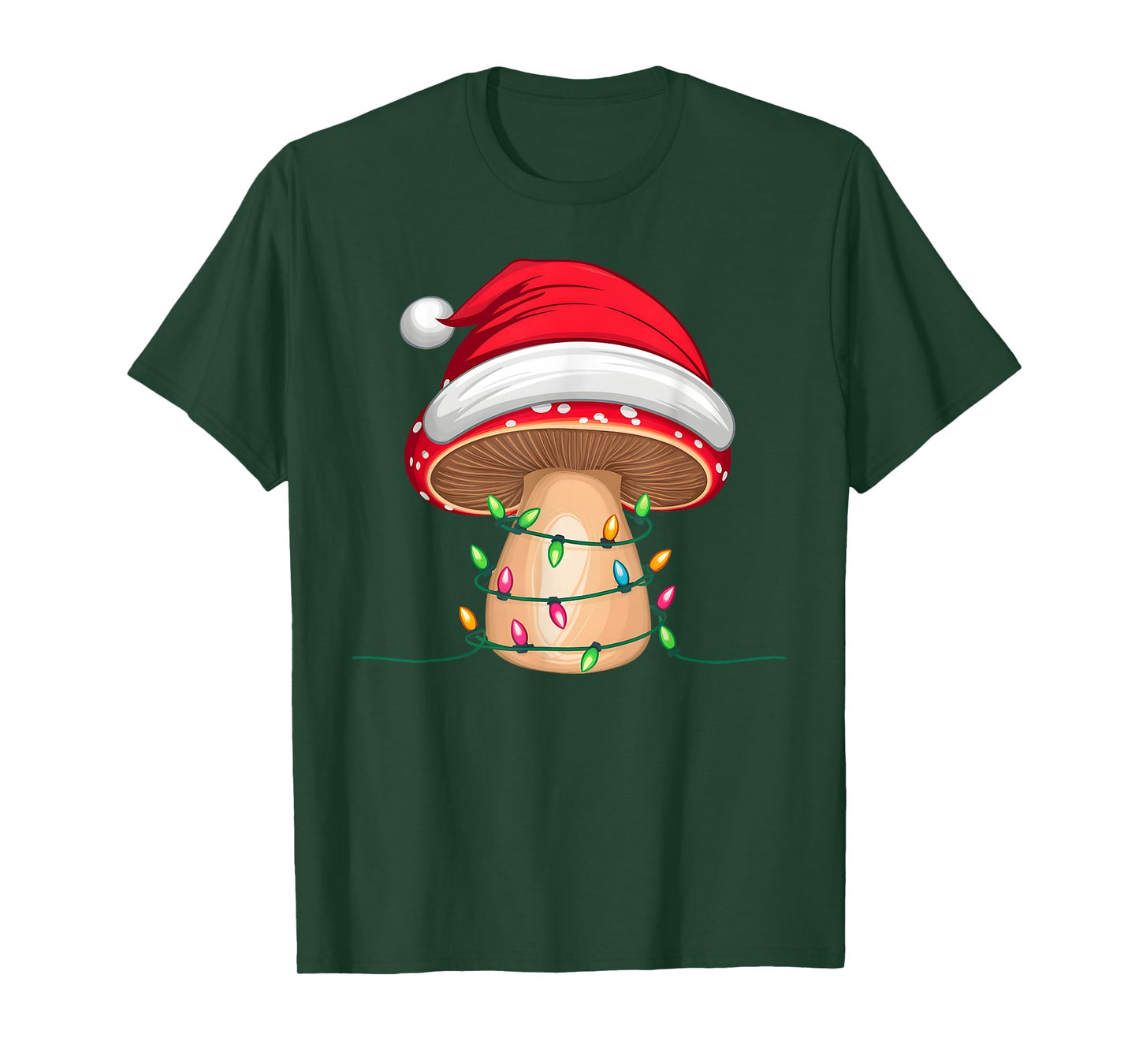 Xmas Lighting Santa Hat Mushroom Christmas T-Shirt