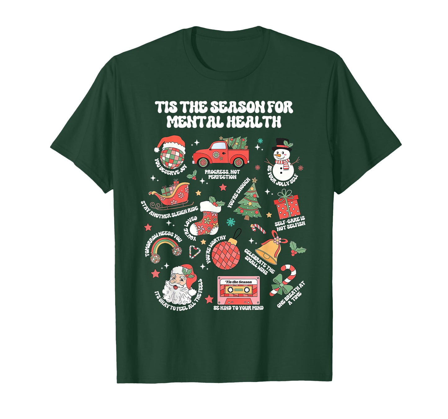 Tis The Season for Mental Health Christmas School Psychology T-Shirt