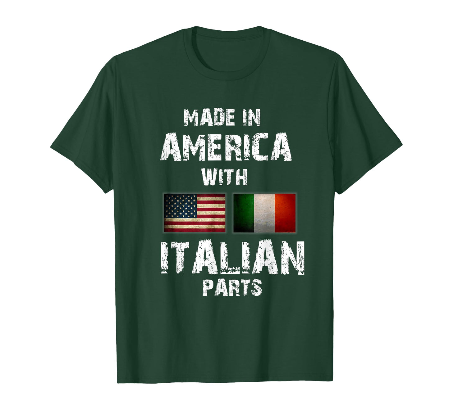 Made in America with Italian Parts Funny Gift Italy Flag T-Shirt