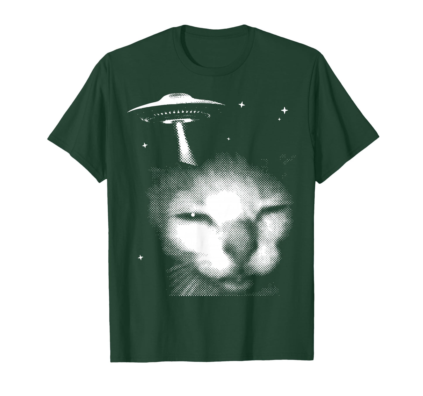 Alien Cat Meme UFO Vintage Graphic Tee Y2K Funny Silly Cat T-Shirt