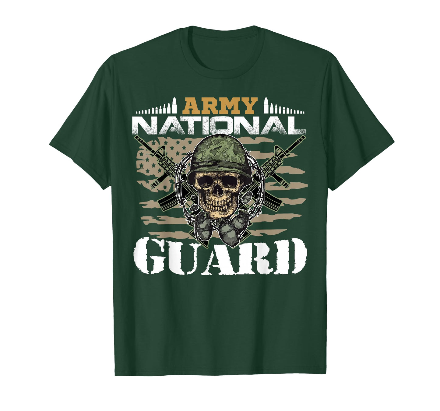 Proud Army National Guard With Vintage American Flag Gifts T-Shirt