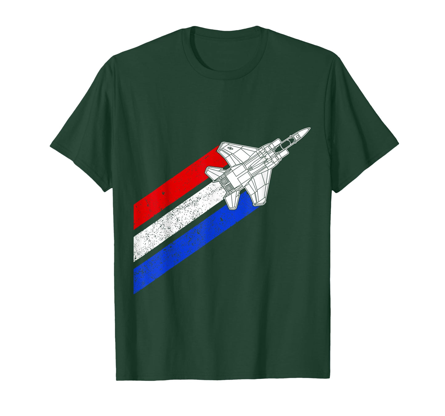 F-15 Eagle Airplane Vintage USA Contrails Red White Blue F15 T-Shirt