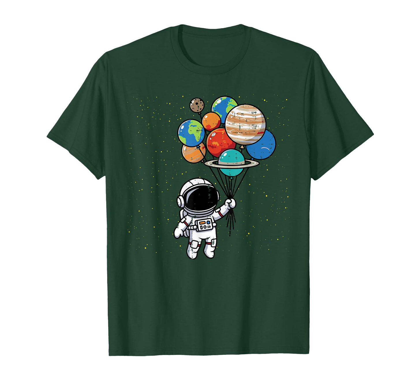 Astronaut Planet Balloons Cute Space Galaxy Boys Girls Kids T-Shirt