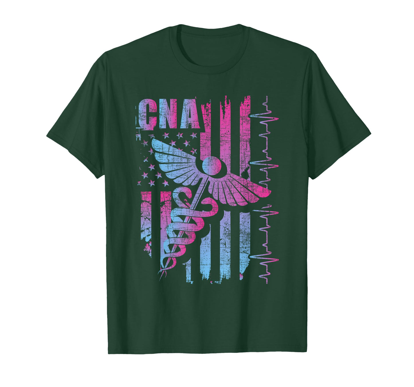 CNA - Certified Nursing Assistant USA Flag Healthcare Worker T-Shirt