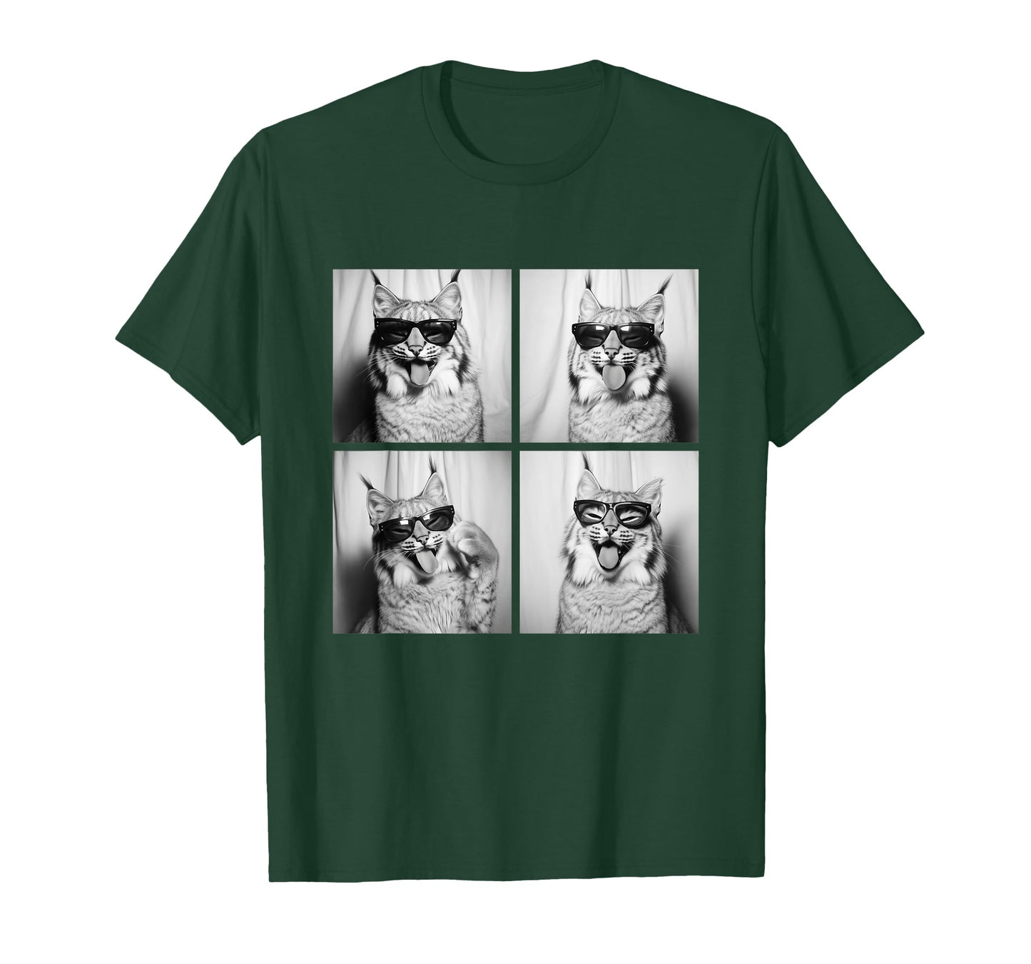 Funny Bobcats with Sunglasses Cool Lynx Animals Humor Meme T-Shirt