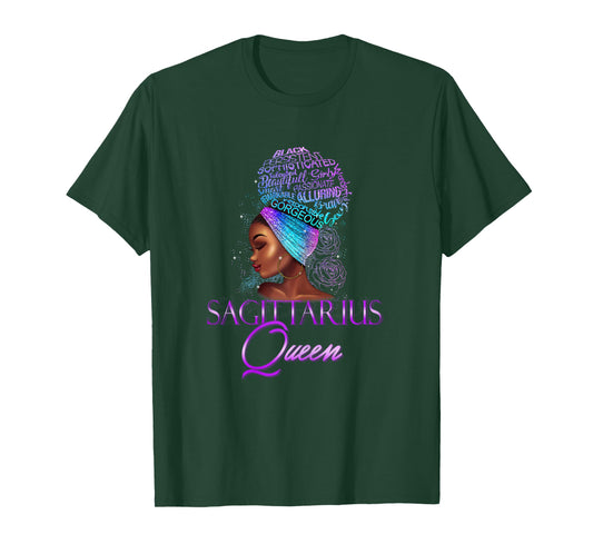 Lush BLM Purple Sagittarius Queen African American November December T-Shirt