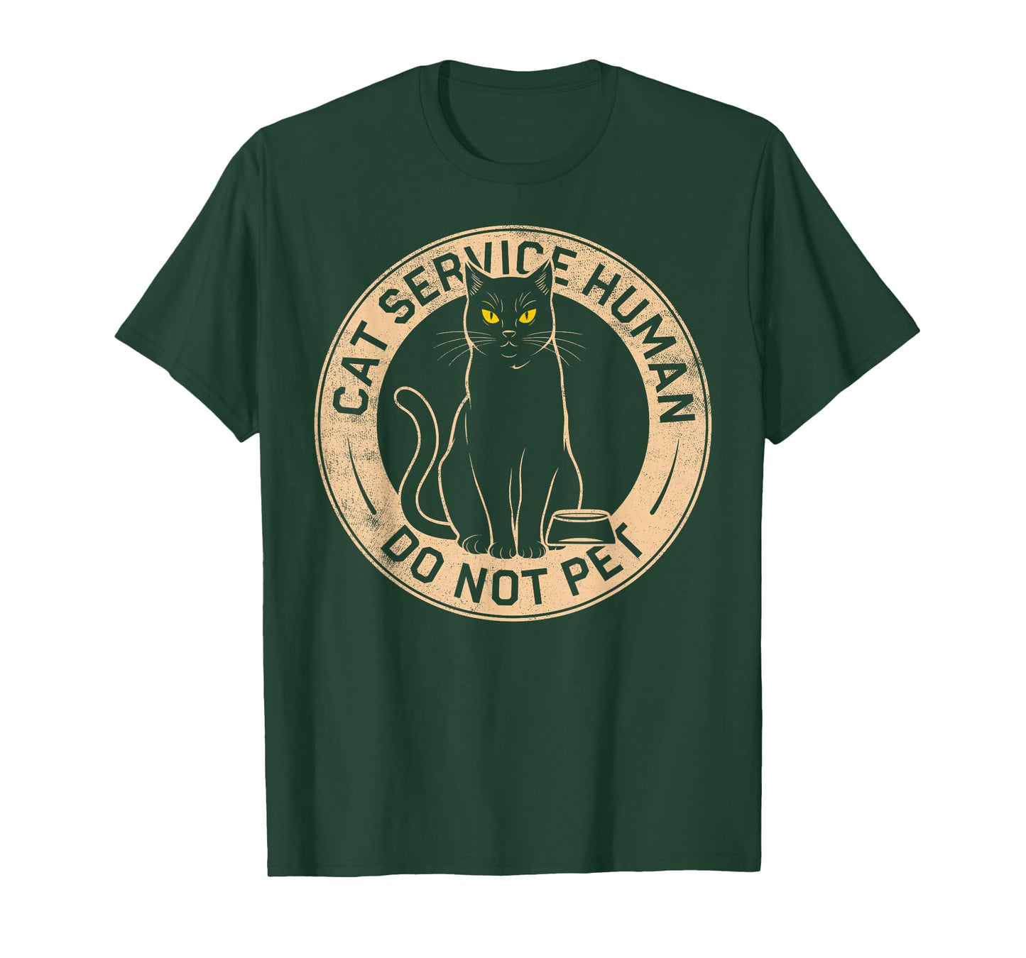 Cute Introvert Cat Service Human Do Not Pet Funny Cat Joke T-Shirt