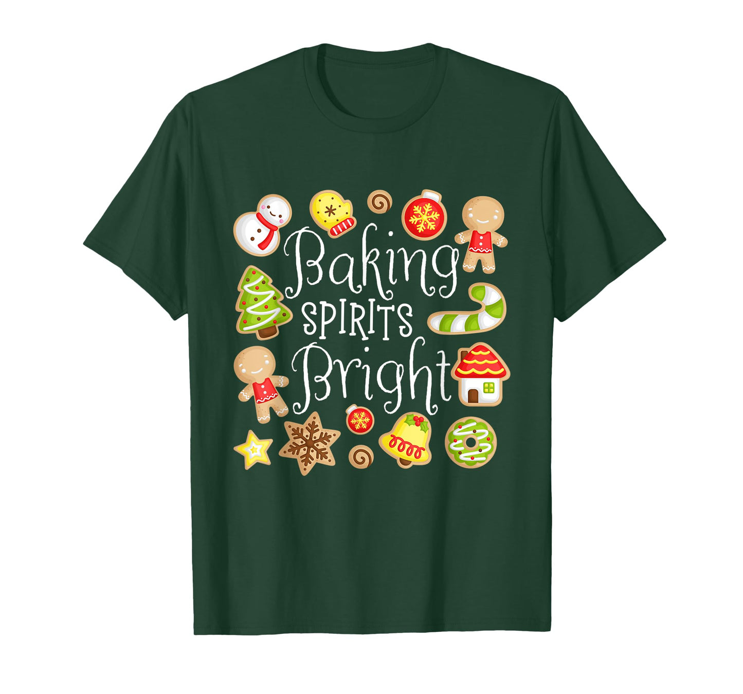 Baking Spirits Bright Christmas Gingerbread Lover Xmas Party T-Shirt