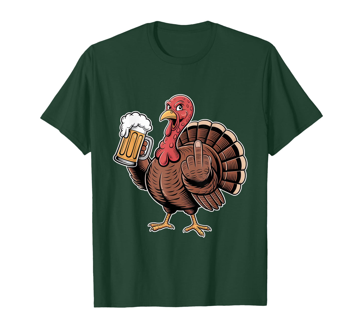 Funny Rude Thanksgiving Turkey Beer Humor T-Shirt