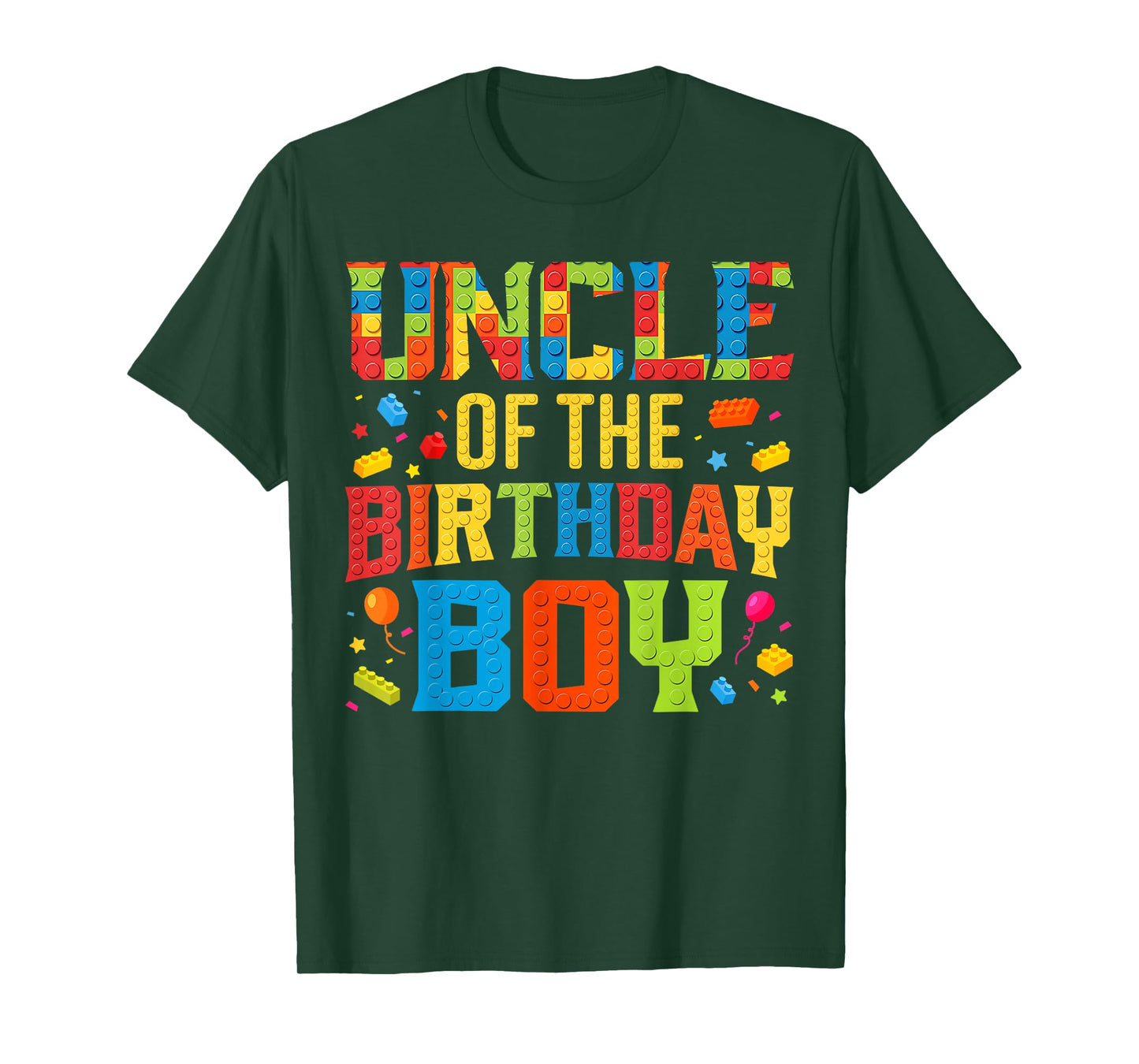 Uncle Of The Birthday Boy Master Builder Building Blocks T-Shirt