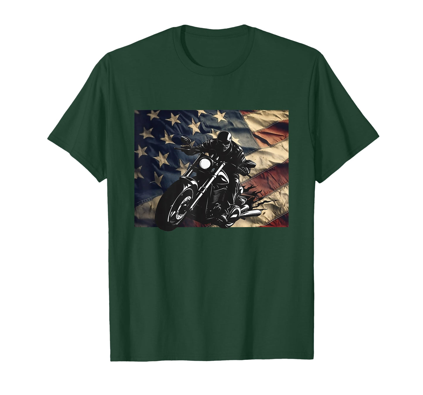 American Flag Motorcycle Apparel - Motorcycle T-Shirt