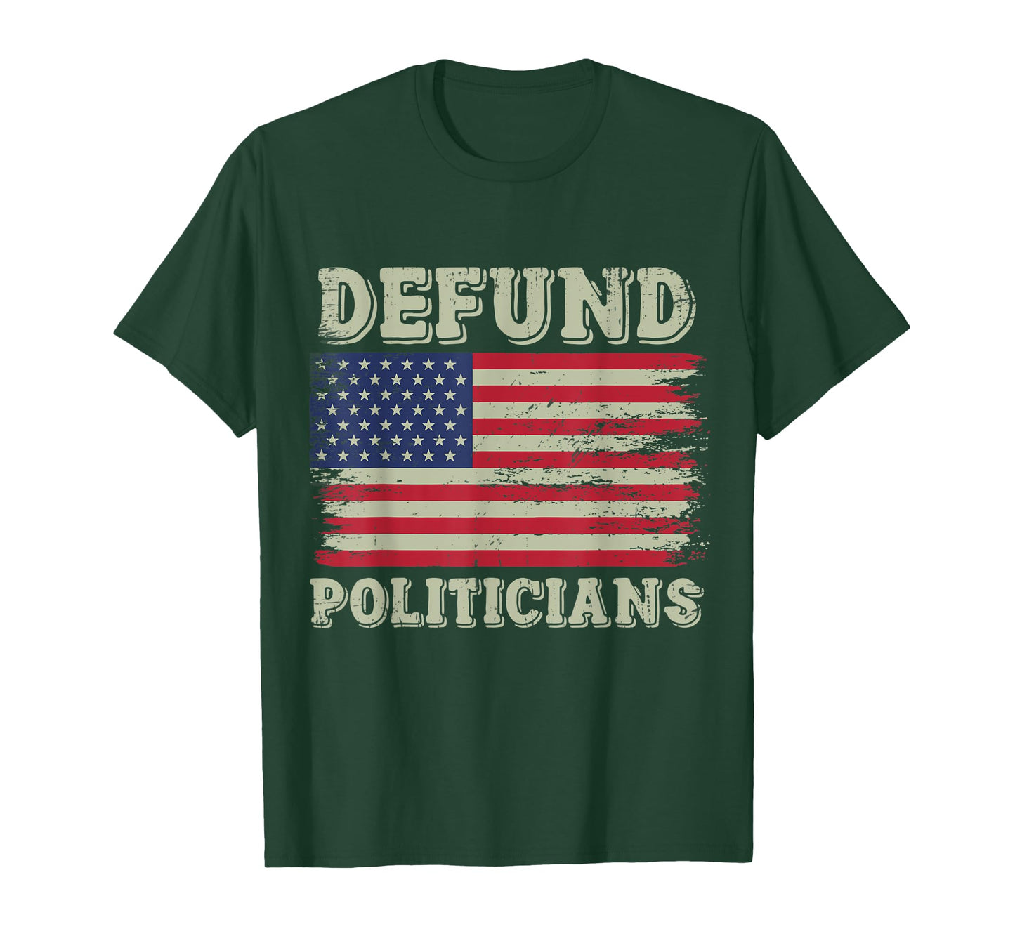 Defund Politicians Vintage American Flag T-Shirt for Women Men