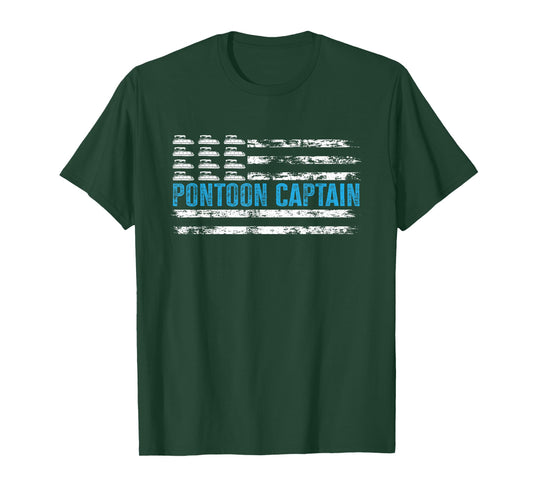 Pontoon Captain Funny Boating 4th Of JulyPontoon Boat T-Shirt