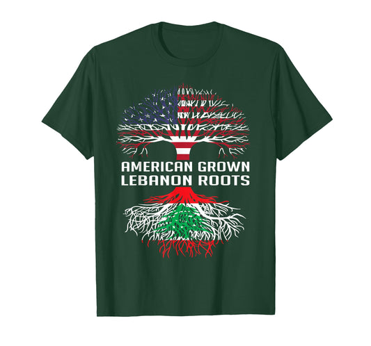 American Grown Lebanon Roots Flag Lebanese Proud Lebanese T-Shirt