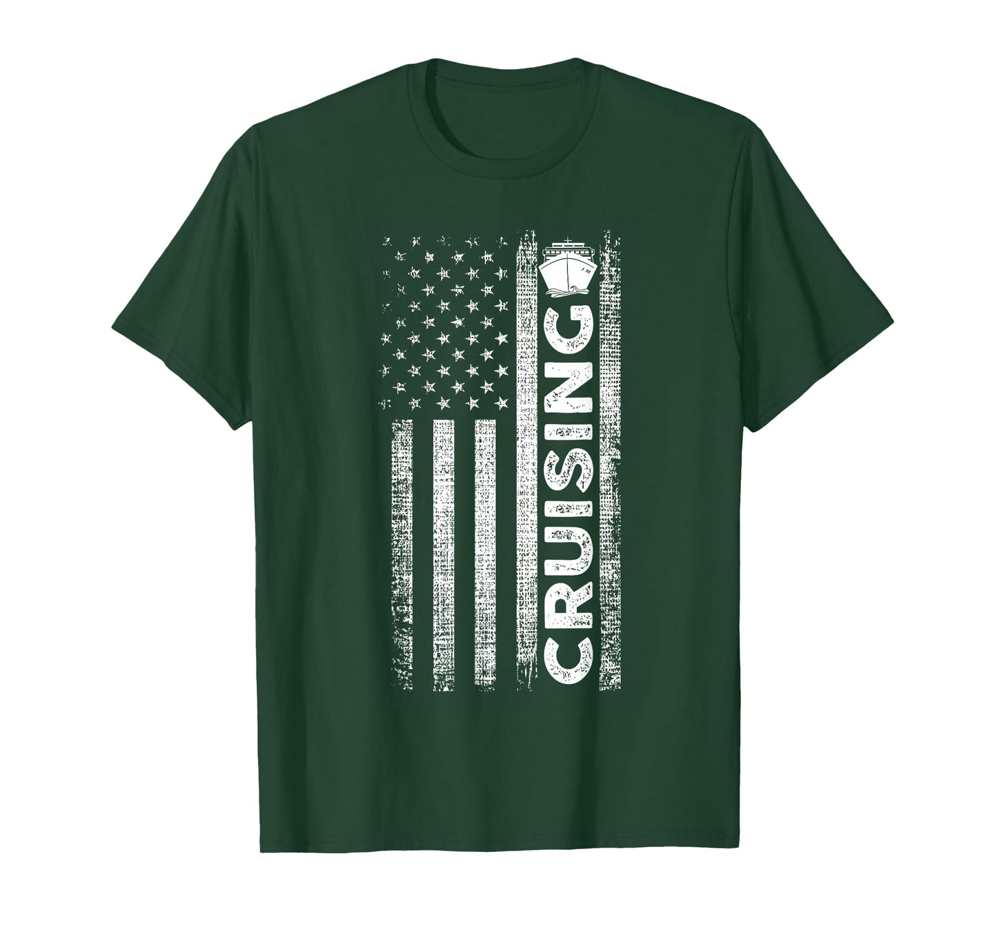 Cruise Ship Captain American Flag Cruising T-Shirt