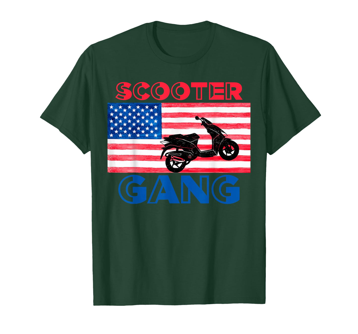 Scooter Gang Moped t-Shirt American Flag Motorcycle Gear T-Shirt
