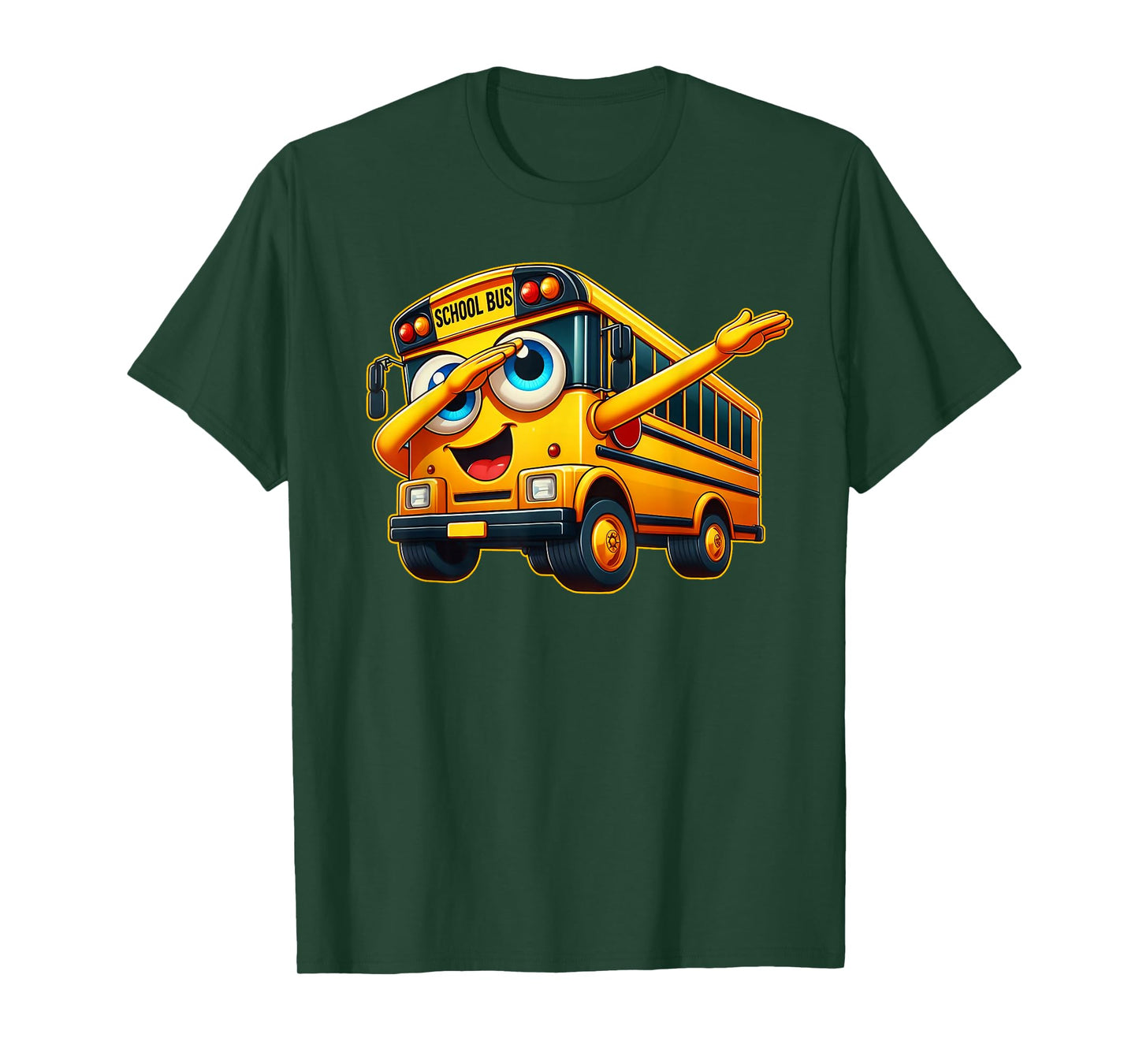Funny Dabbing Yellow School Bus Graphic Gifts Kids Boys T-Shirt