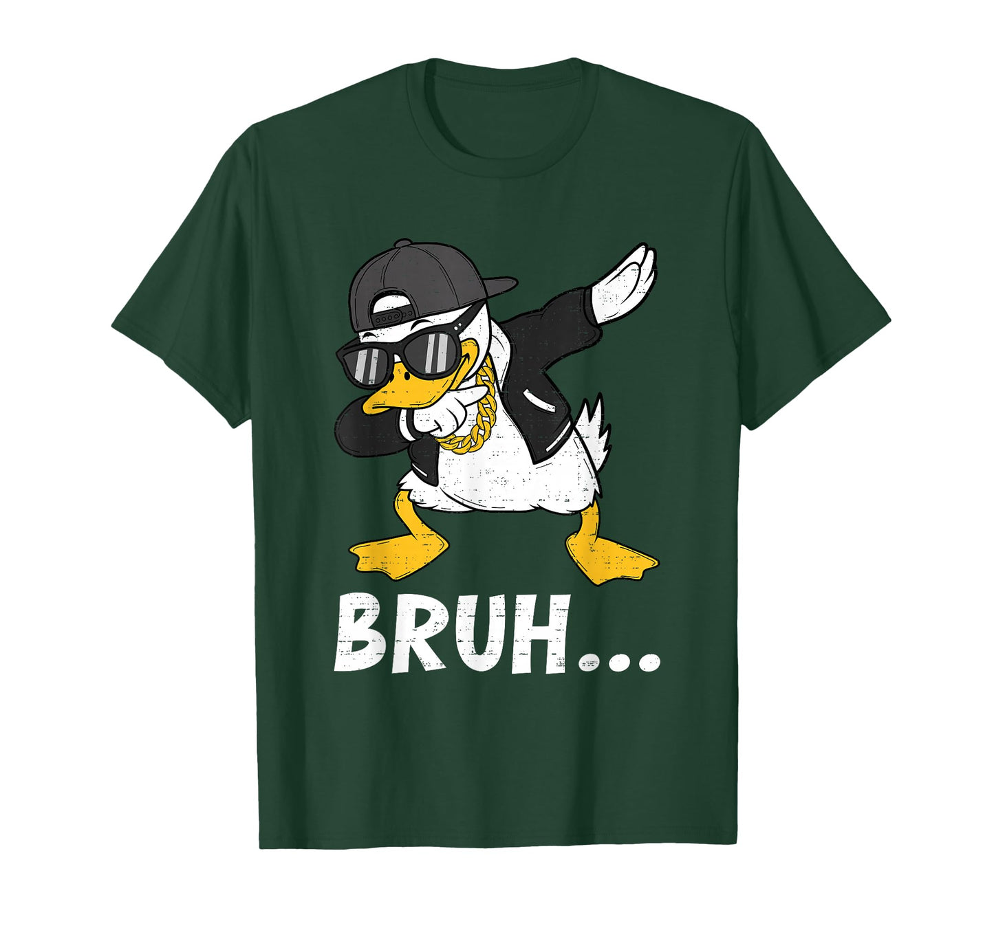 Funny Dabbing Duck Bruh Bro Dab Meme Humor Rubber Teens Boys T-Shirt