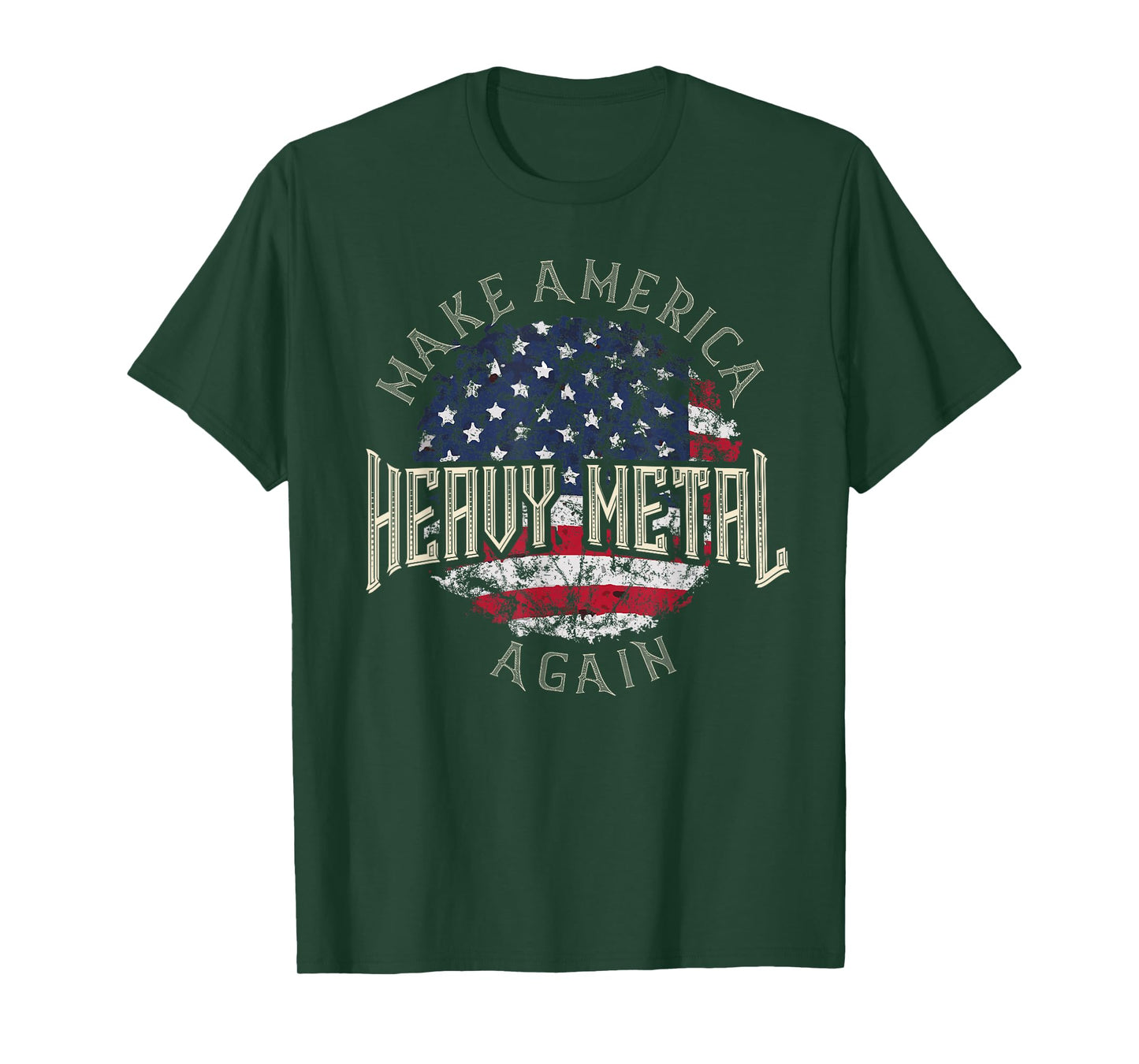 Patriotic Metal Head Make America Heavy Metal Again USA Flag T-Shirt