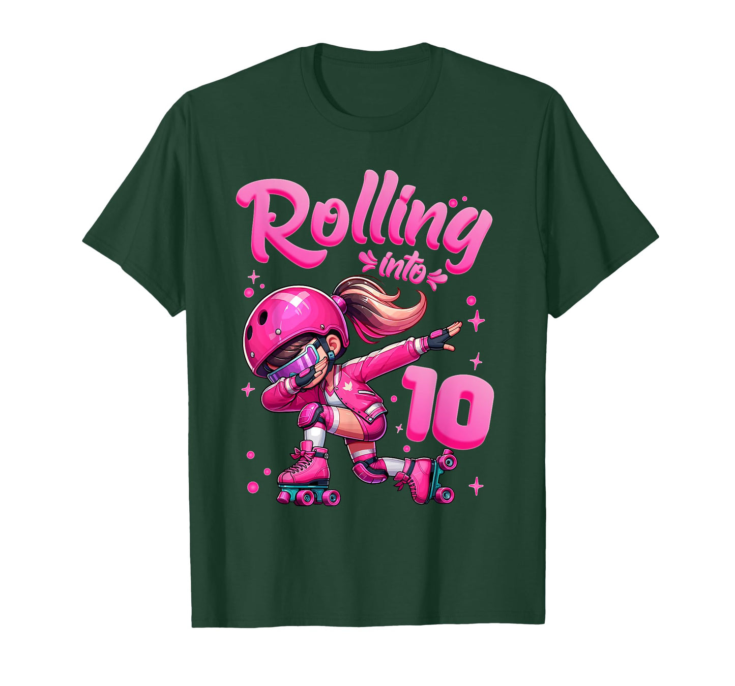 Roller Skating Girl Birthday Kids 10th Birthday Party tee T-Shirt
