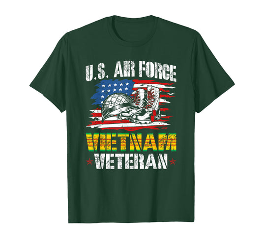 Vietnam Veteran US Air Force US Flag T-Shirt