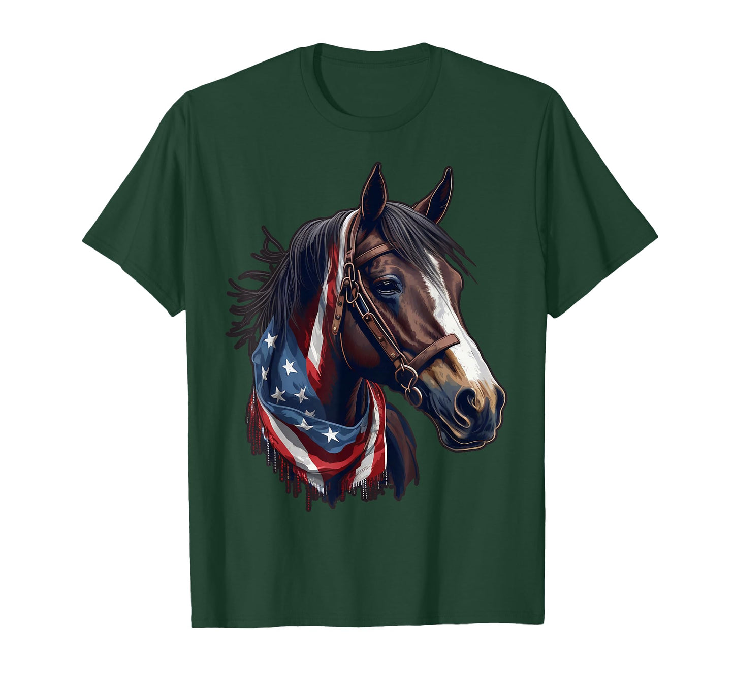 USA 4th Of July Horse on Patriotic American Horse T-Shirt