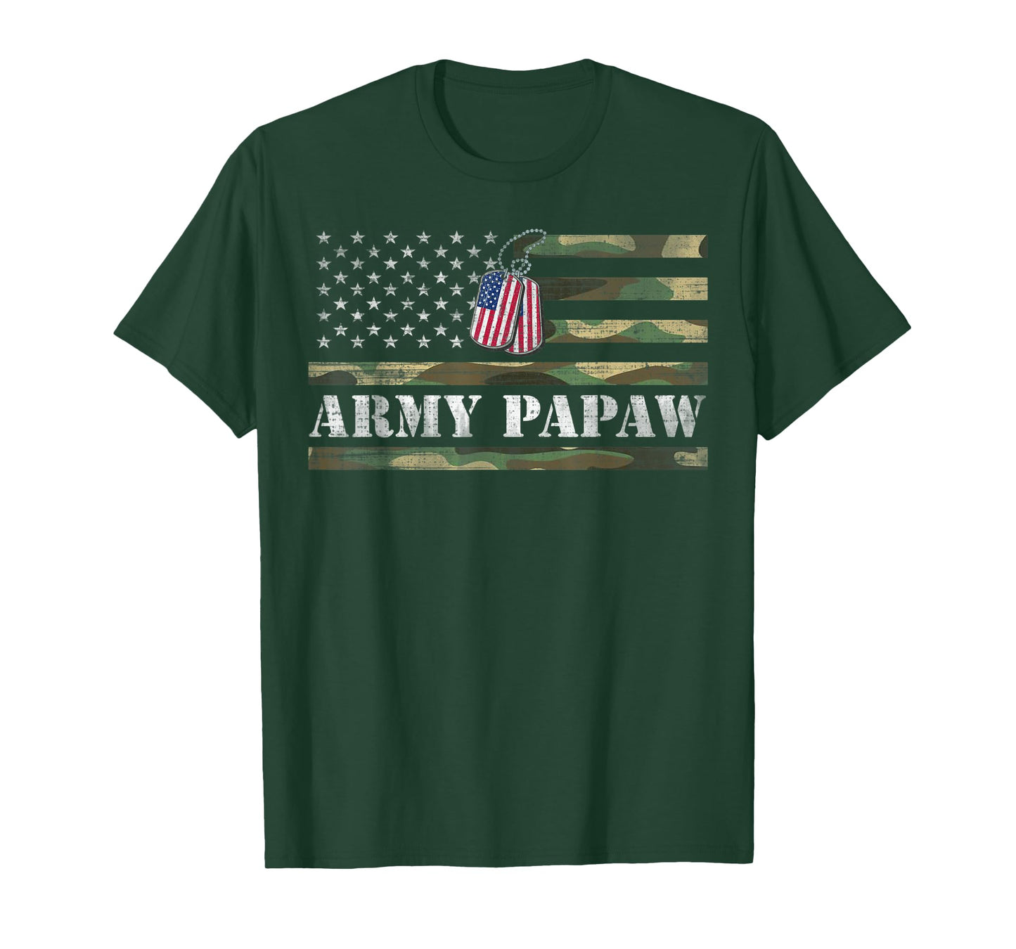 Army Papaw With American Flag Camo Gift For Veteran Day T-Shirt
