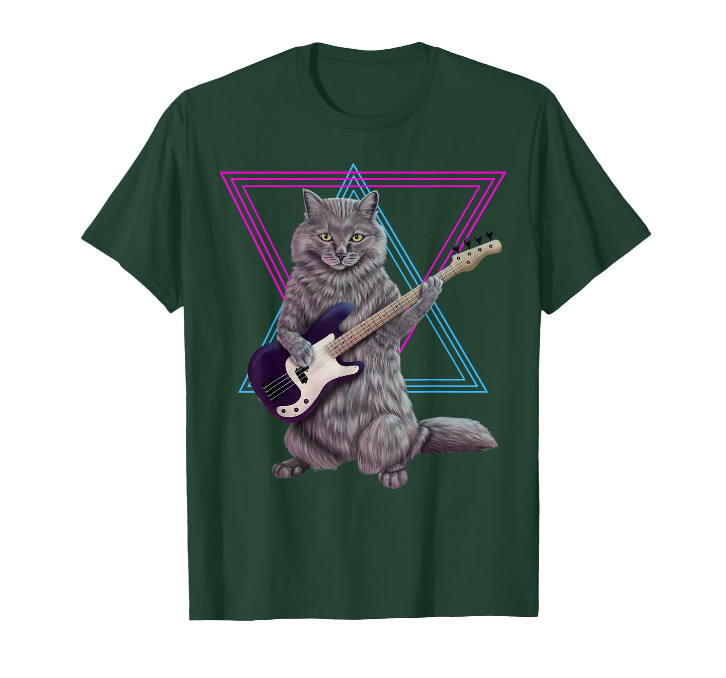 Basskatze - Rockkitty on a Bass Guitar T-Shirt