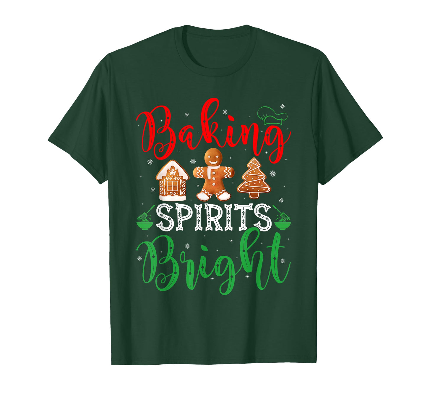 Christmas Baking Spirits Bright Cute Womens Christmas Pajama T-Shirt